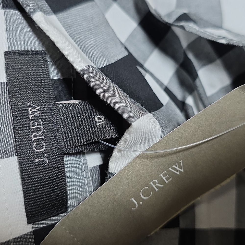 J. Crew Black And White Gingham Ruffle Skirt, Size 10 - Picture 9 of 10